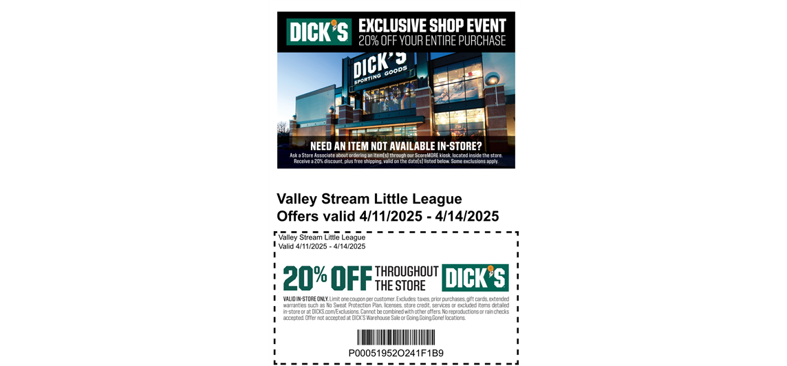 VSLL Weekend at Dick's Sporting Goods - 4/11-4/14